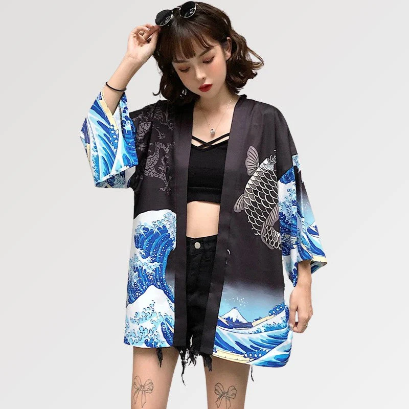 Kanagawa Wave Kimono Jacket 'Eightman' - Image 4