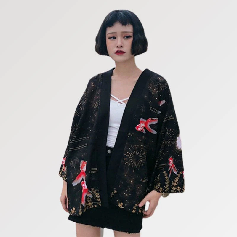 Koi Carp Design Kimono Jacket 'Etorofu' - Image 2