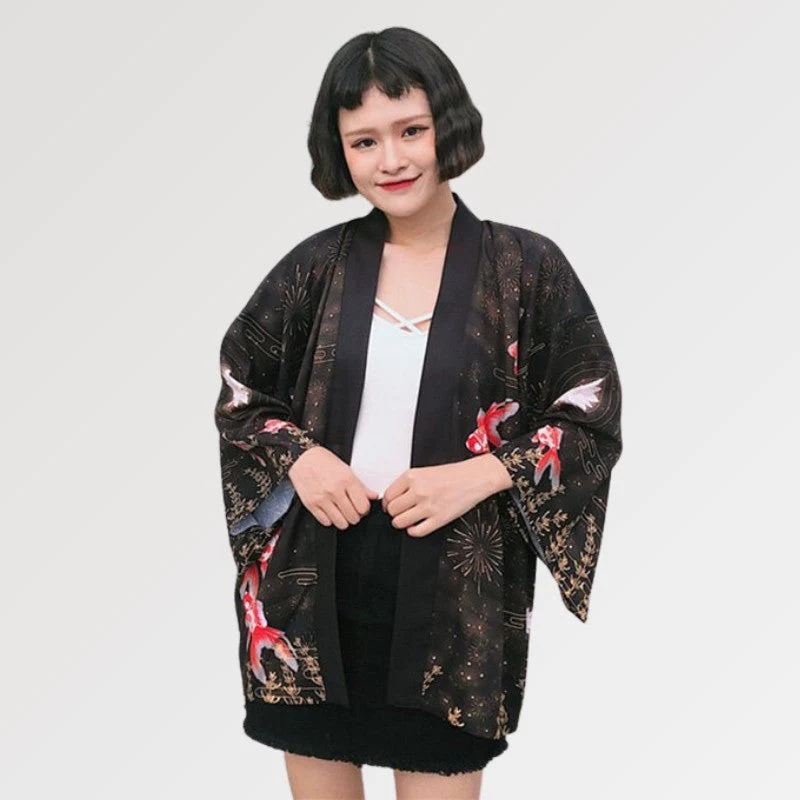 Koi Carp Design Kimono Jacket 'Etorofu' - Image 3