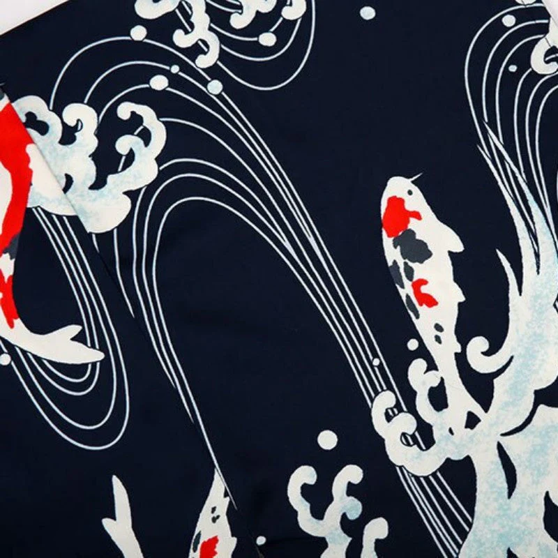 Koi Carp Design Mens Kimono 'Rishiri' - Image 4