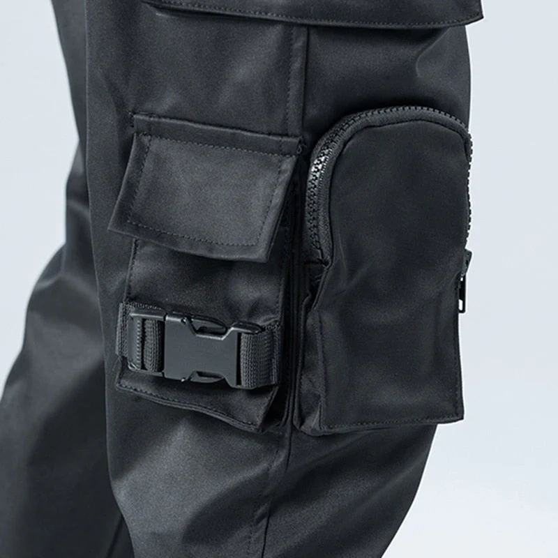Mens Black Cargo Pants 'Nichinan' - Image 4