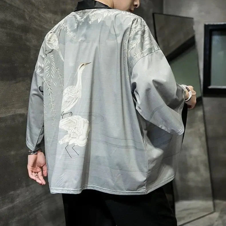 Mens Gray Kimono Jacket 'Minegishi' - Image 2