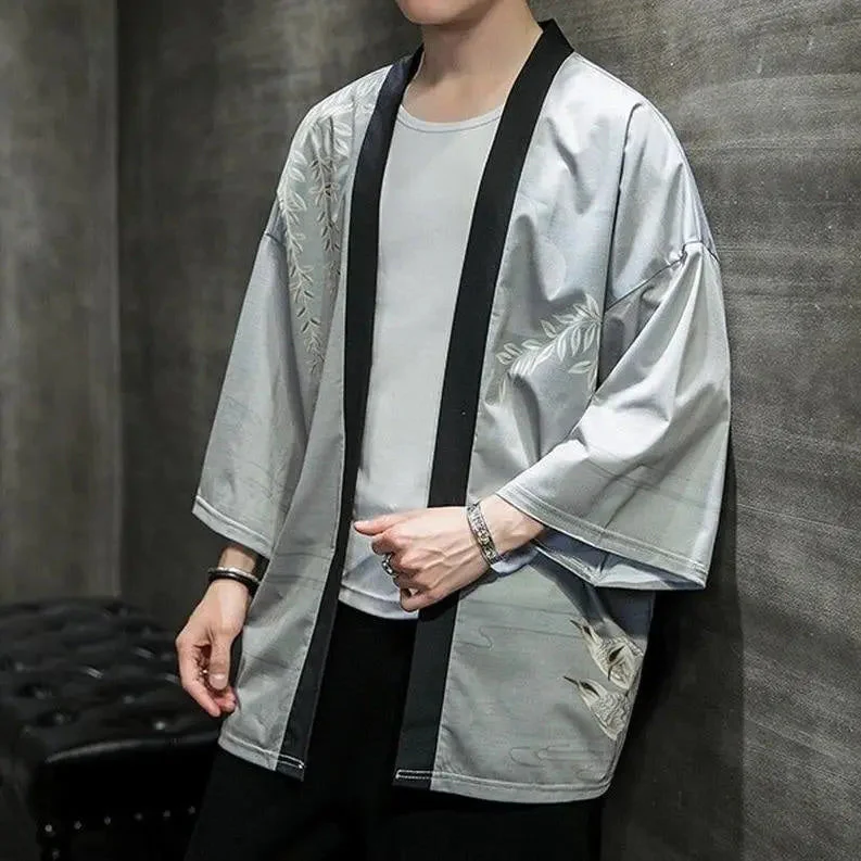 Mens Gray Kimono Jacket 'Minegishi' - Image 3