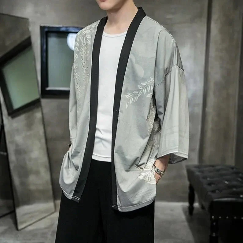 Mens Gray Kimono Jacket 'Minegishi' - Image 4
