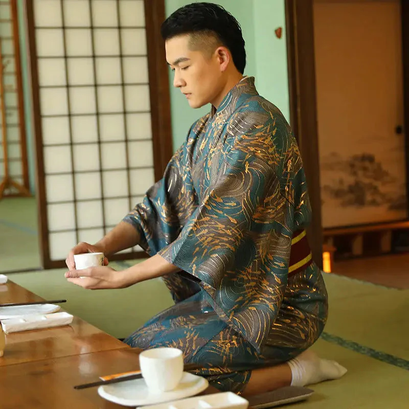 Mens Japanese Silk Kimono 'Haruna' - Image 3