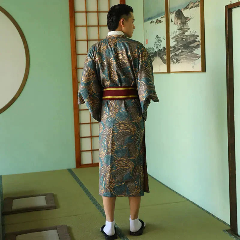 Mens Japanese Silk Kimono 'Haruna' - Image 5