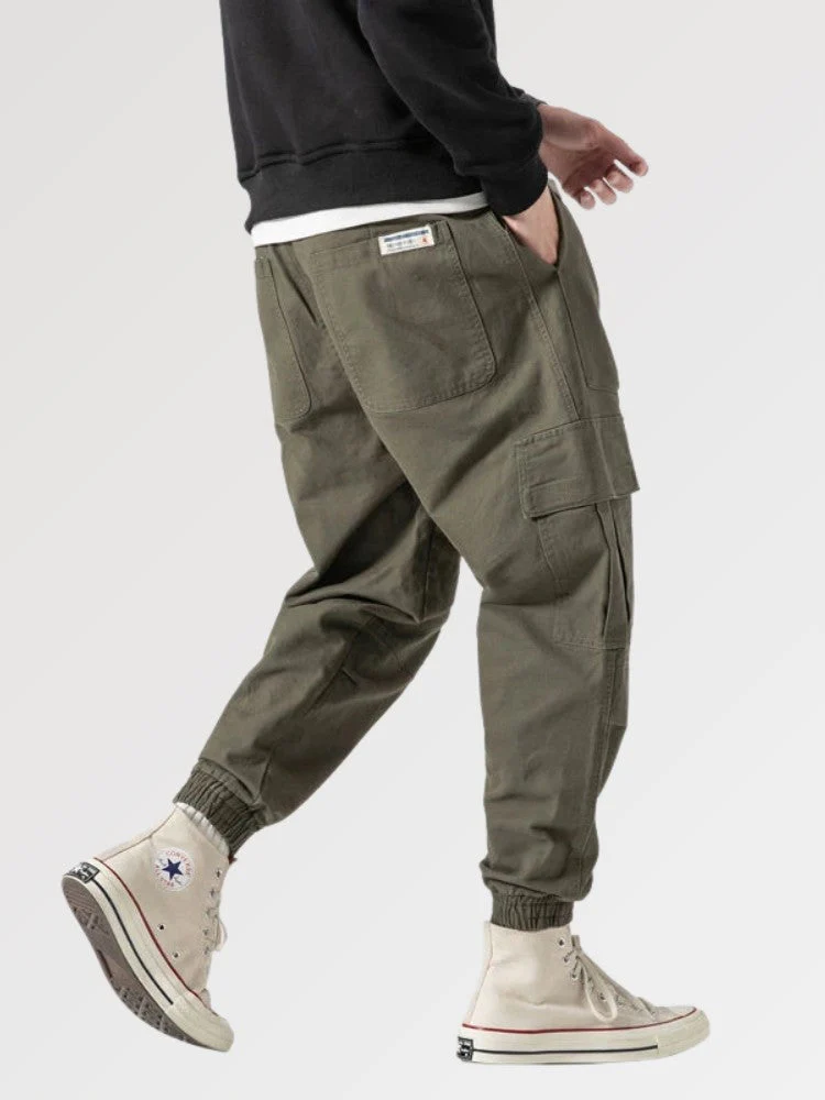 Mens Khaki Streetwear Pants 'Komagane' - Image 3