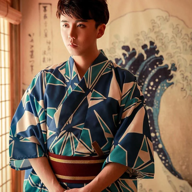 Mens Kimono Geometric Pattern 'Yotei' - Image 2