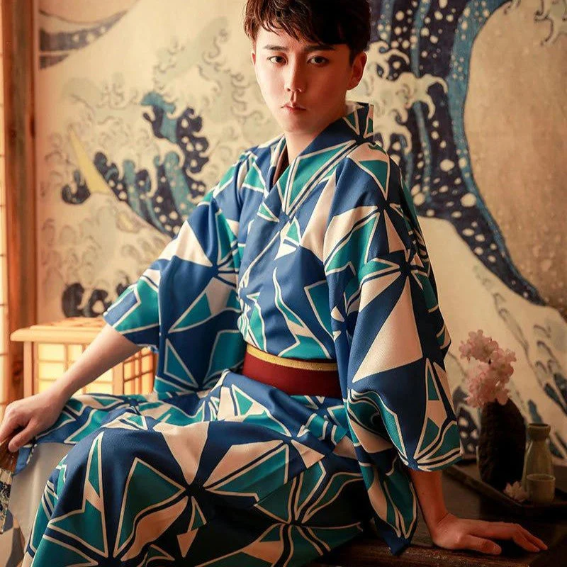 Mens Kimono Geometric Pattern 'Yotei' - Image 3