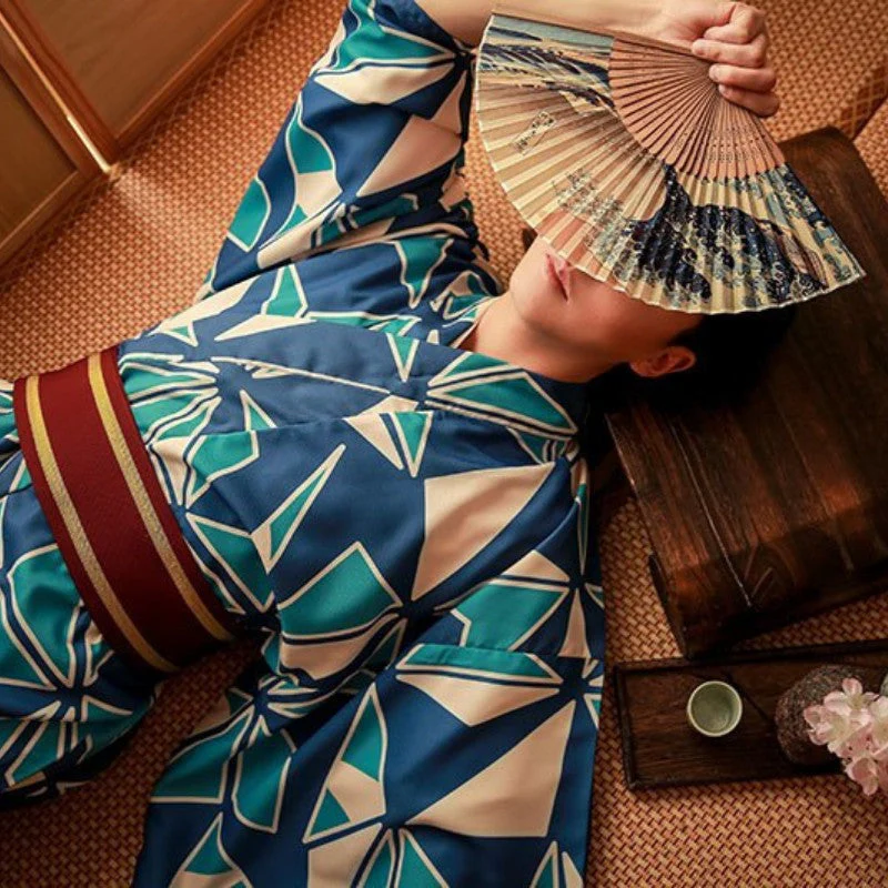 Mens Kimono Geometric Pattern 'Yotei' - Image 4