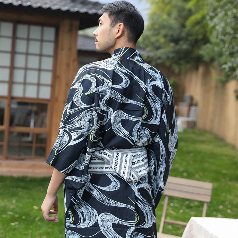 Mens Lightweight Japanese Kimono 'Aso' - Image 2