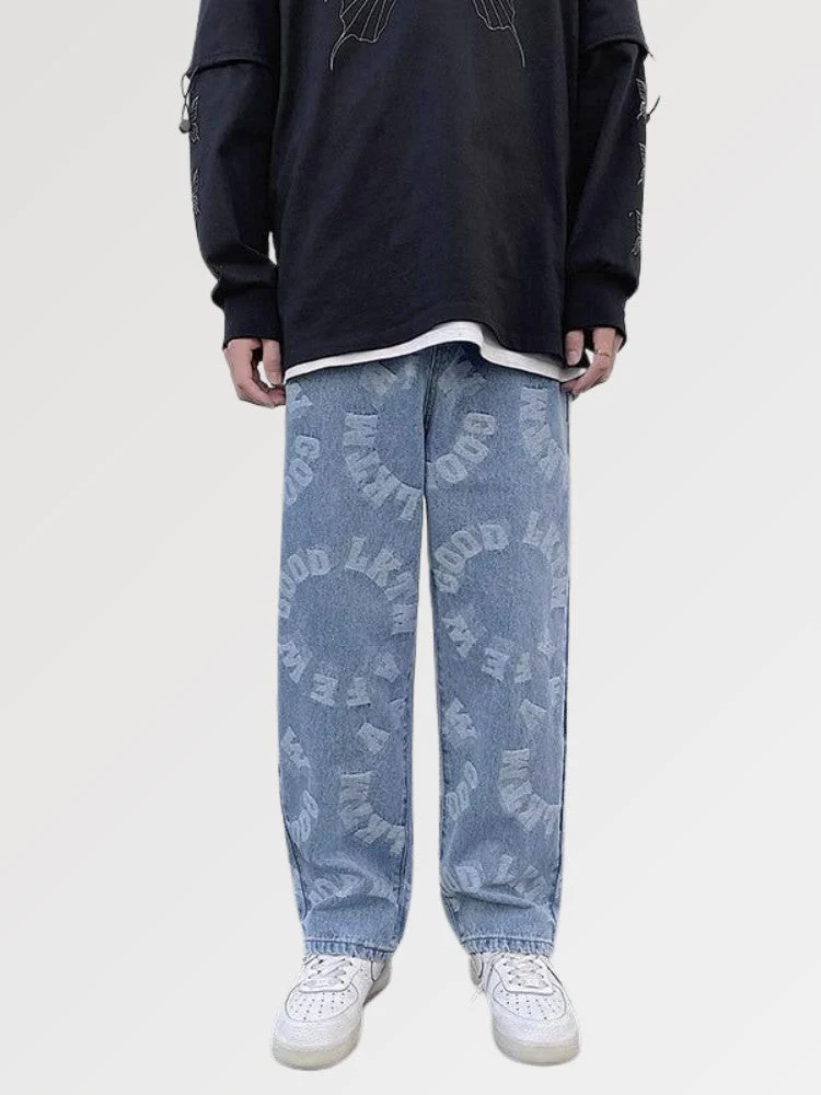 Mens Patterned Streetwear Jeans 'Unzen' - Image 2