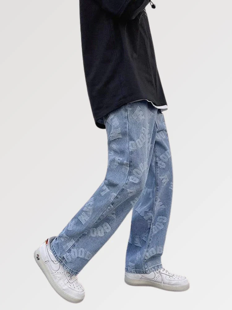 Mens Patterned Streetwear Jeans 'Unzen' - Image 3