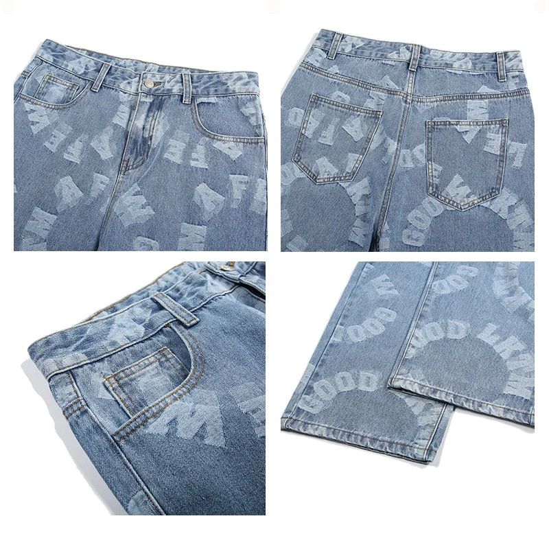 Mens Patterned Streetwear Jeans 'Unzen' - Image 4