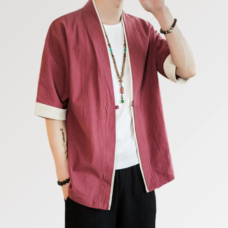 Mens Red Kimono Jacket 'NCT Dream' - Image 2