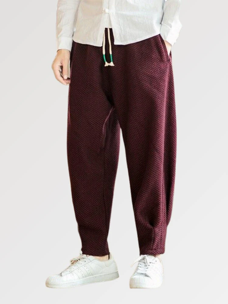 Mens Wide Leg Tapered Pants 'Shiojiri' - Image 2