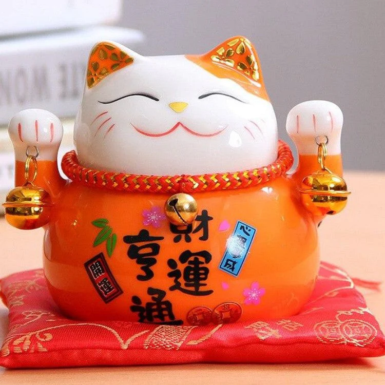 Orange Maneki-Neko Money Box - Image 2