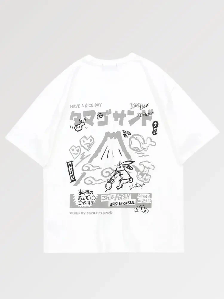 Oversized Shirt Japanese Script 'Yama' - Image 2