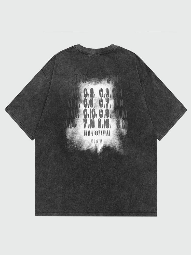 Oversized Washed Effect T-shirt 'Tokudai' - Image 2