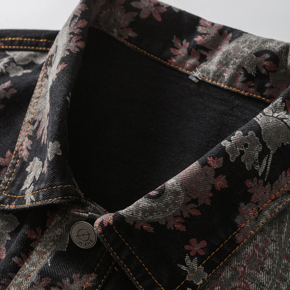 Paisley Pattern Denim Jacket 'Matsudaira' - Image 3