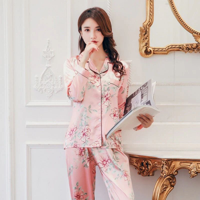 Pink Silk Japanese Pajamas - Image 2