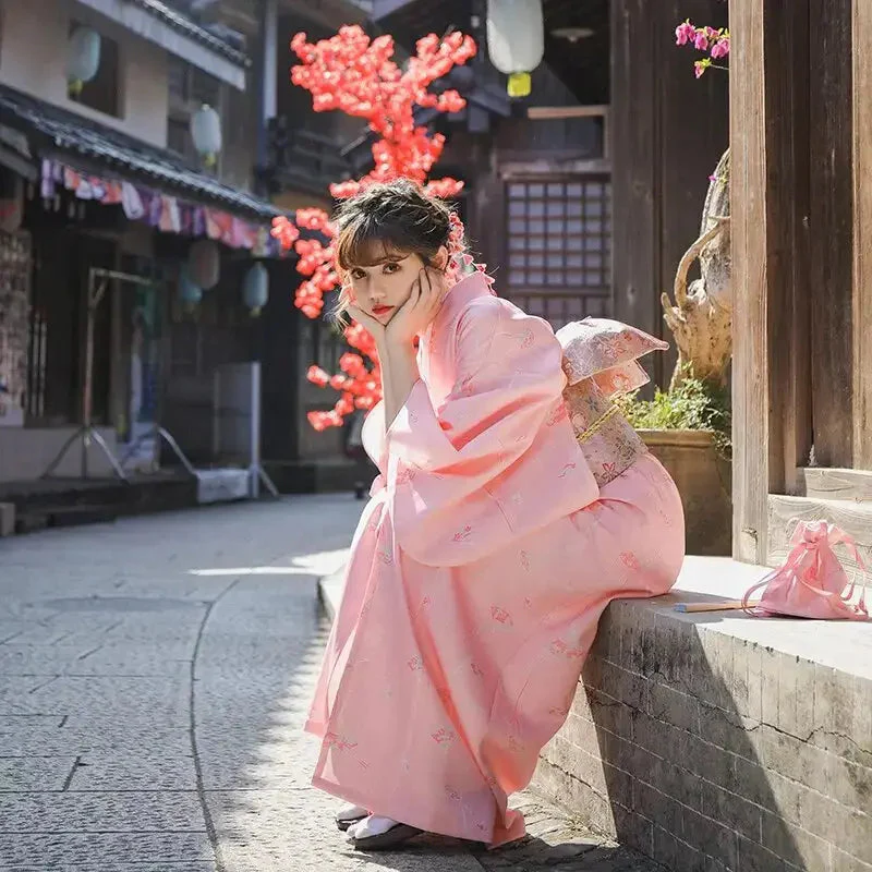 Pink Traditional Kimono for Women 'Tateshina' - Image 4