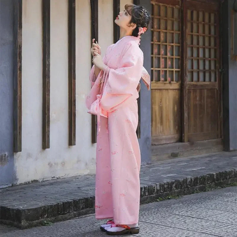 Pink Traditional Kimono for Women 'Tateshina' - Image 5