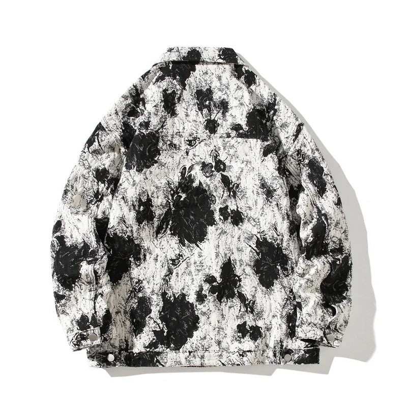 Printed Pattern Denim Jacket 'Ito' - Image 4