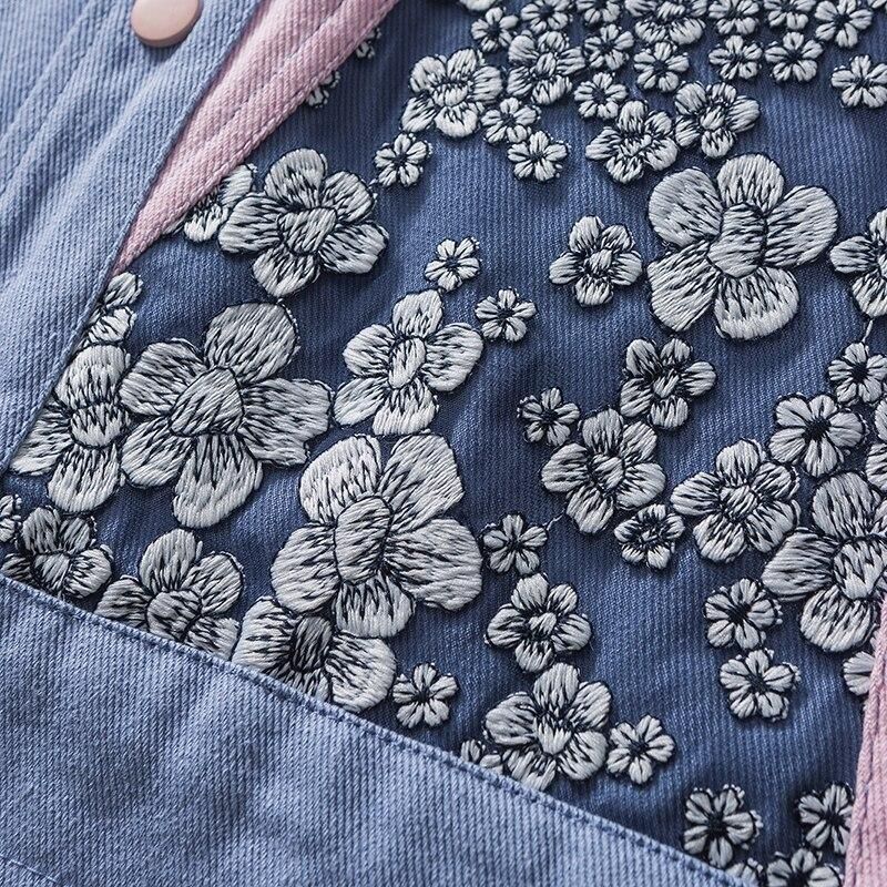 Purple Denim Jacket Floral Patterns 'Teppei' - Image 4
