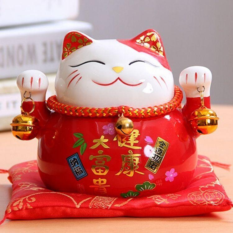 Red Maneki-Neko Money Box - Image 2