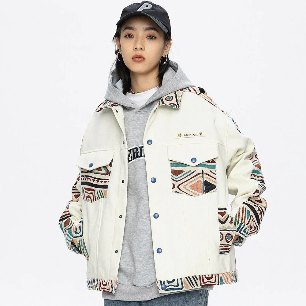 Retro Patchwork Jacket 'Patchiwaku' - Image 5