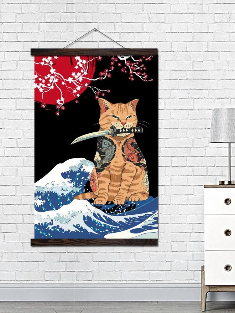Rising Sun Painting 'Neko Kanagawa' - Image 3