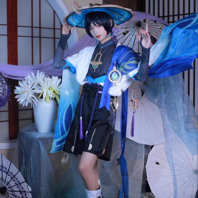 Scaramouche Blue Cosplay Genshin Impact - Image 6