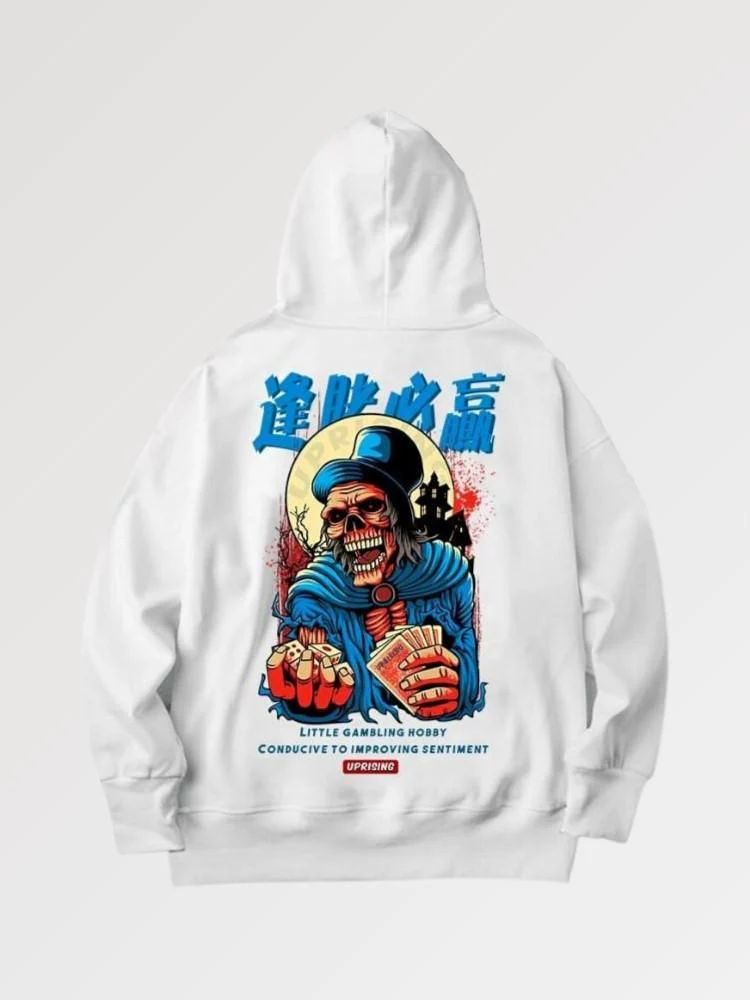 Skeleton Hoodie with Japanese Kanji 'Fukui' - Image 2