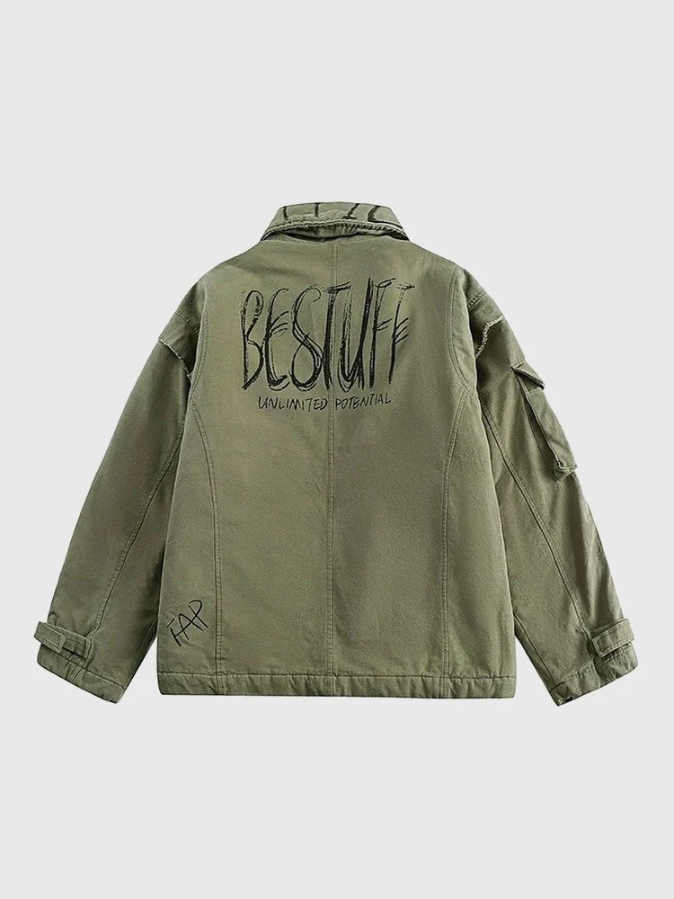 Streetwear Khaki Jacket - Image 2