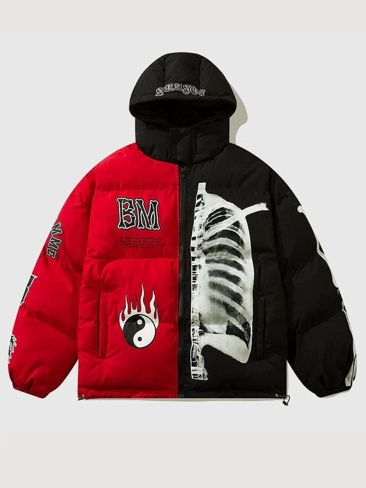 Streetwear Patterned Down Jacket 'Sukeruton' - Image 2