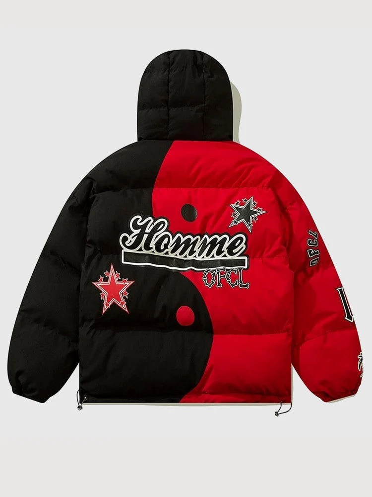 Streetwear Patterned Down Jacket 'Sukeruton' - Image 4