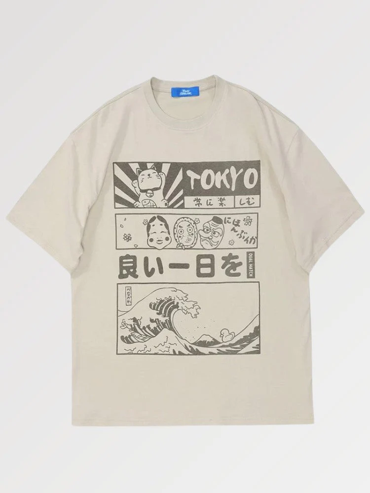 T-shirt with Japanese Pattern 'Dento' - Image 2