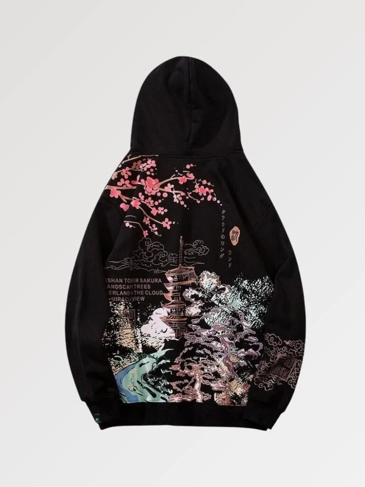 Traditional Japanese Pattern Hoodie 'Spring' - Image 2