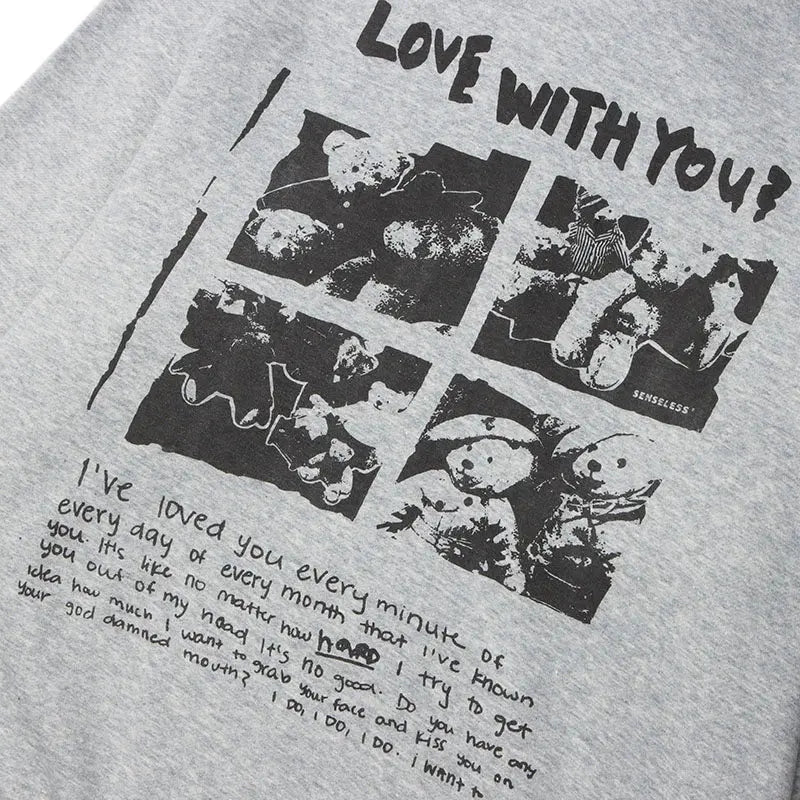 Vintage Japanese Hoodie 'Love With You' - Image 5