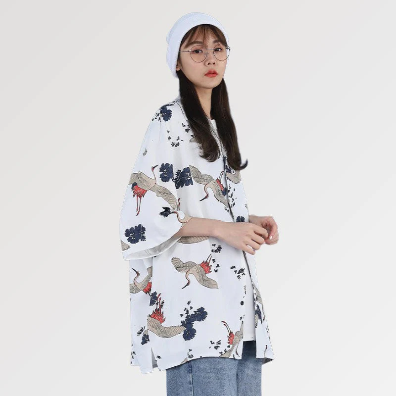 White Kimono Jacket for Women 'Oya Gacha' - Image 2