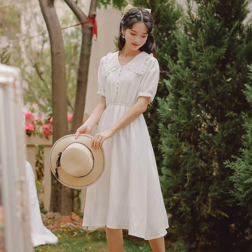 White Vintage Japanese Dress 'Toshiko' - Image 2