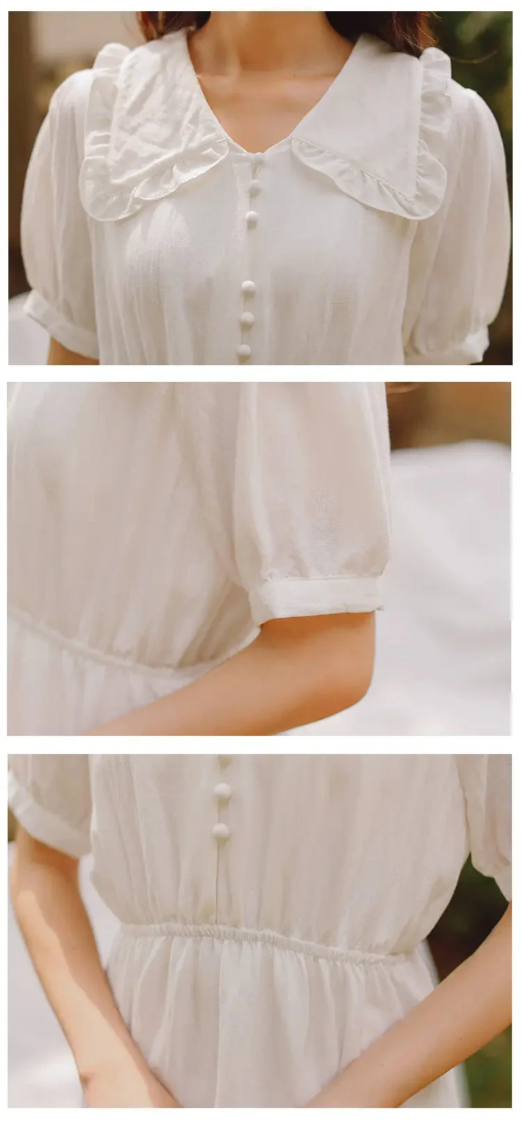 White Vintage Japanese Dress 'Toshiko' - Image 4