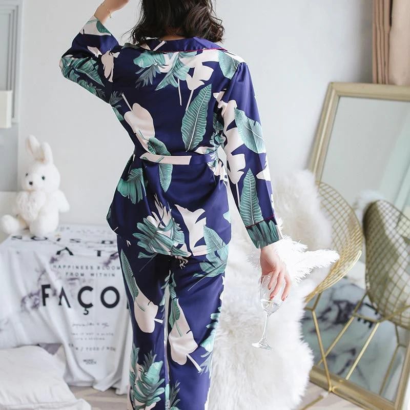 Women Satin Japanese Pajamas - Image 2