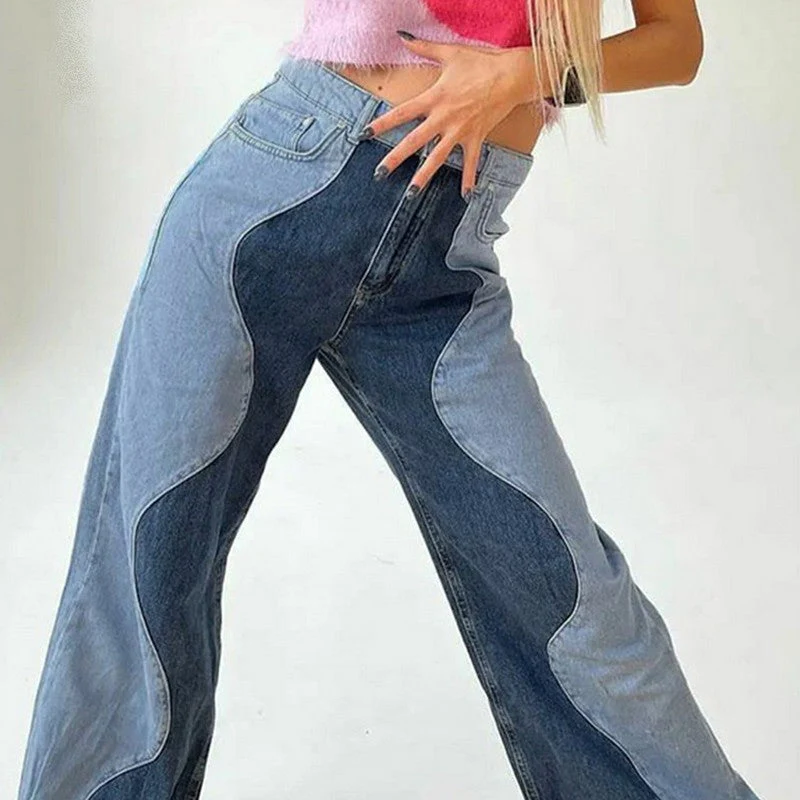 Women's Blue Jeans Wave Pattern 'Sendai' - Image 2