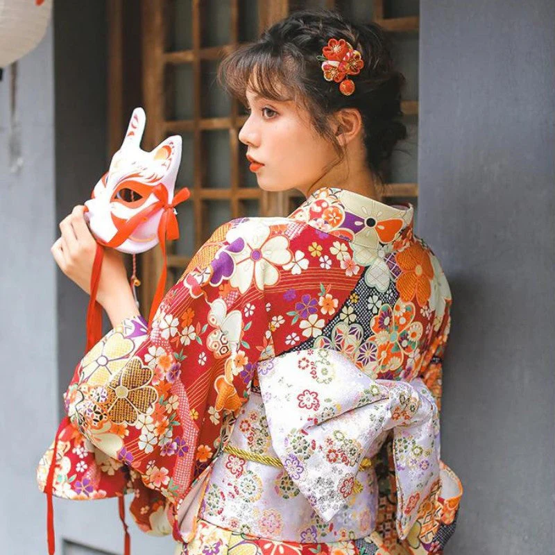 Women's Japanese Floral Kimono 'Nomi' - Image 4