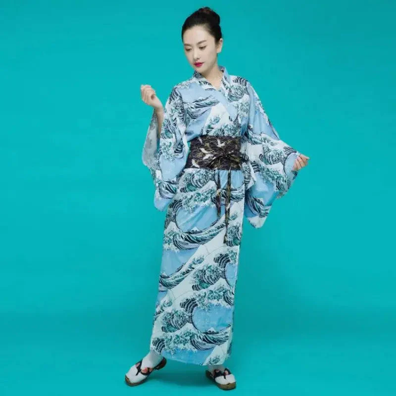 Women's Kanagawa Wave Kimono 'Ninohe' - Image 2