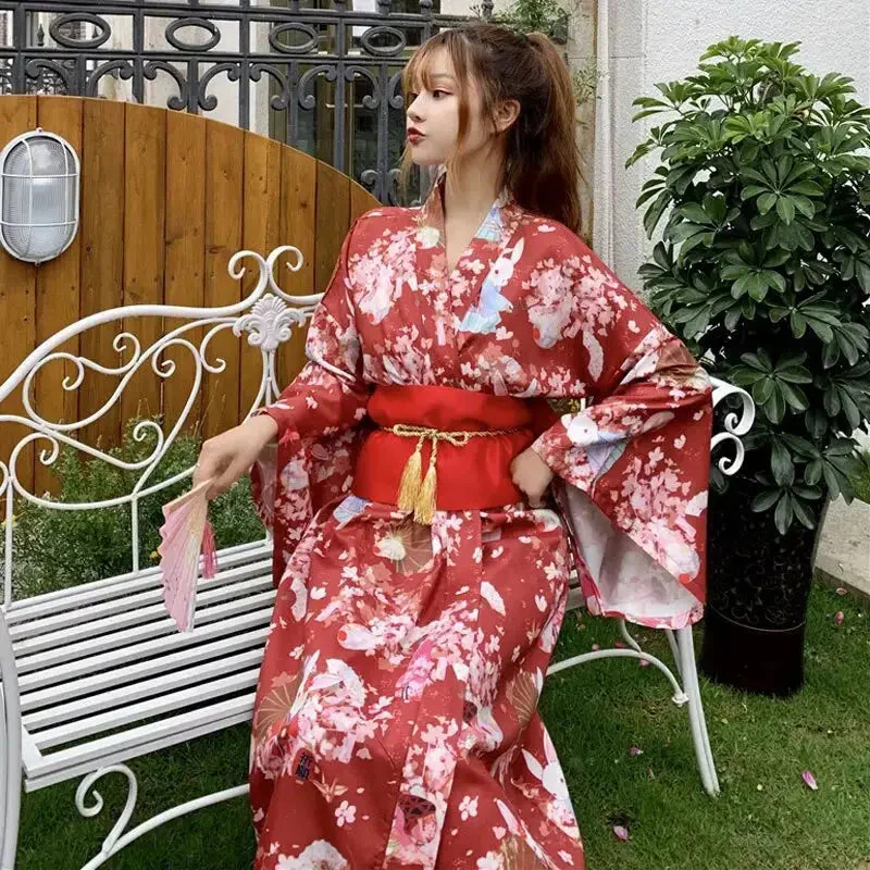 Women's Red Traditional Kimono 'Toride' - Image 2