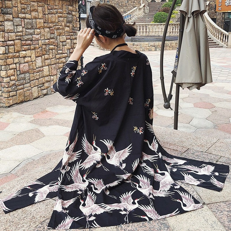 Women's Traditional Long Kimono 'Naoshima' - Image 4