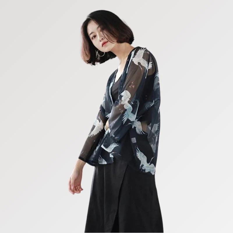 Women's Transparent Kimono Jacket 'Amakusa' - Image 5
